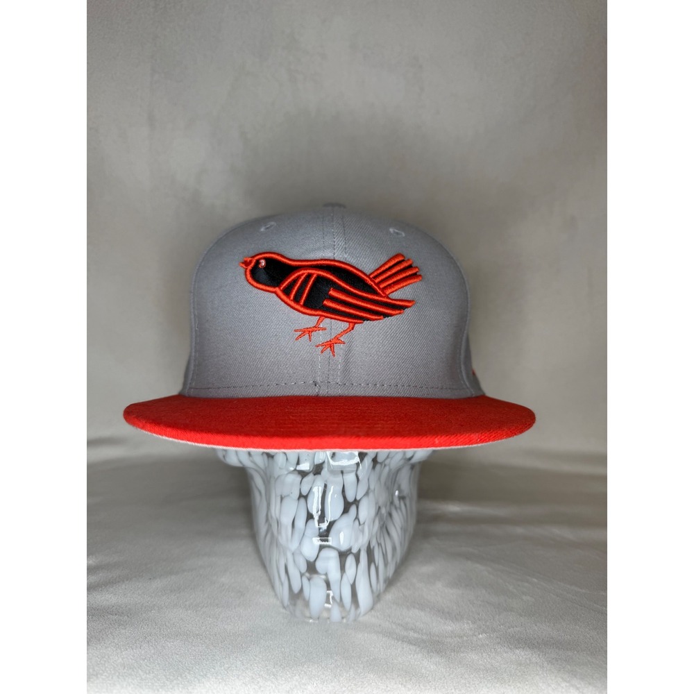 Baltimore Orioles New Era 59FIFTY Cooperstown Fitted Hat 7 1/2 Gray Orange